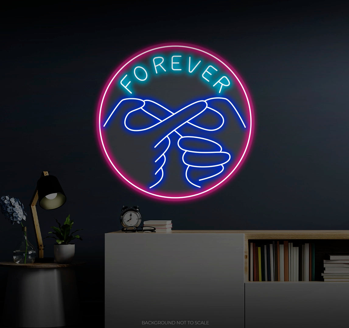 Forever infinity hand gesture LED neon