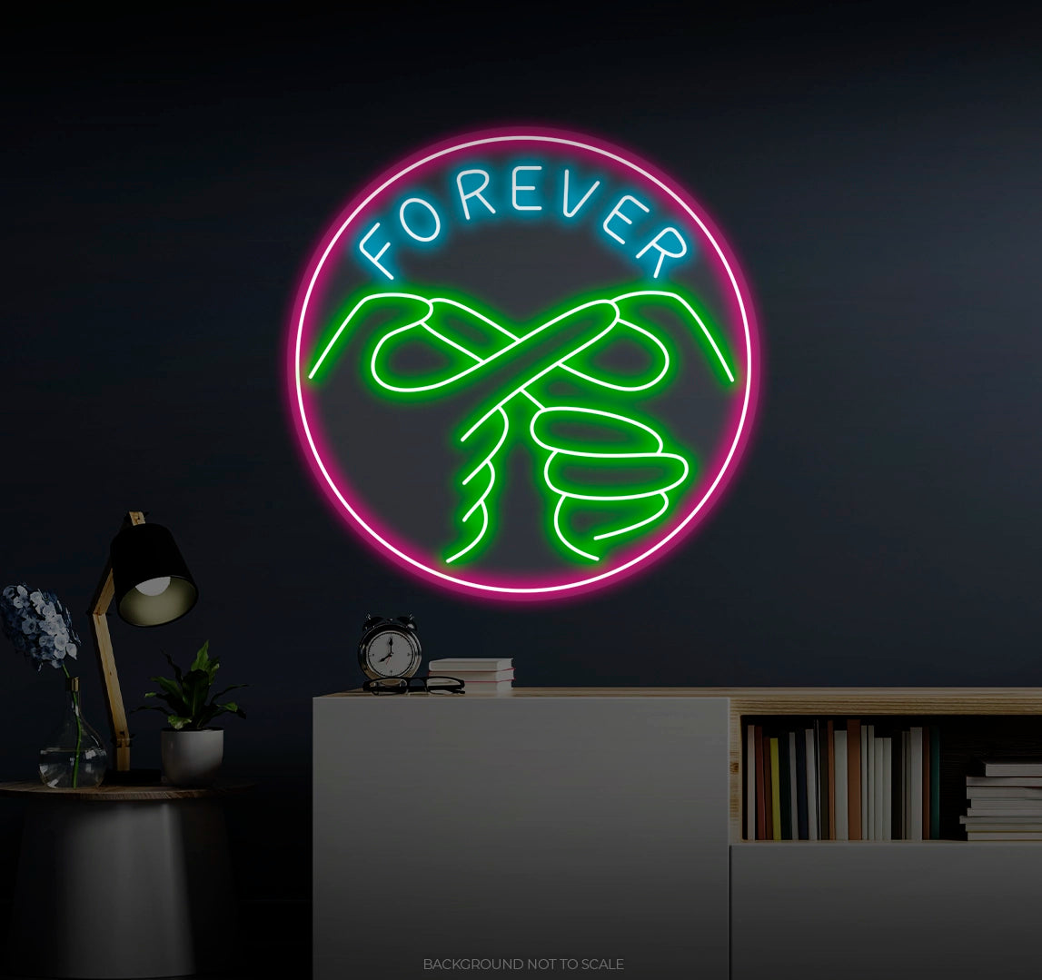 Forever infinity hand gesture LED neon