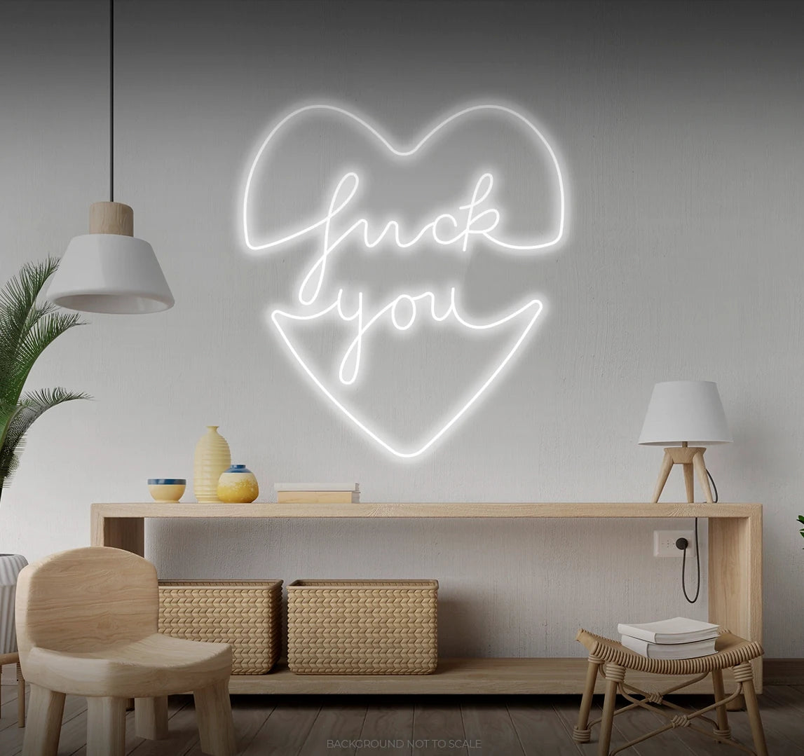 Fuck you heart shape ledneon