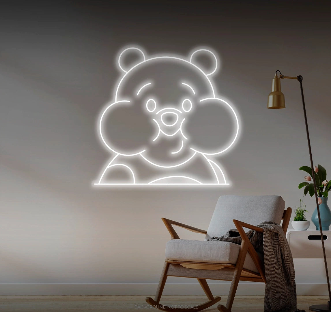 Full cheeks bear LED neon