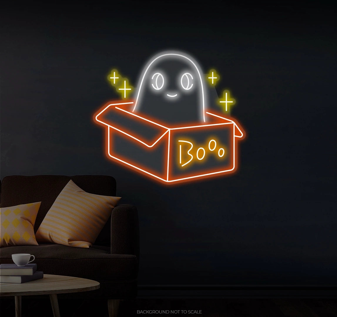 Ghost in a box boo Ledneon