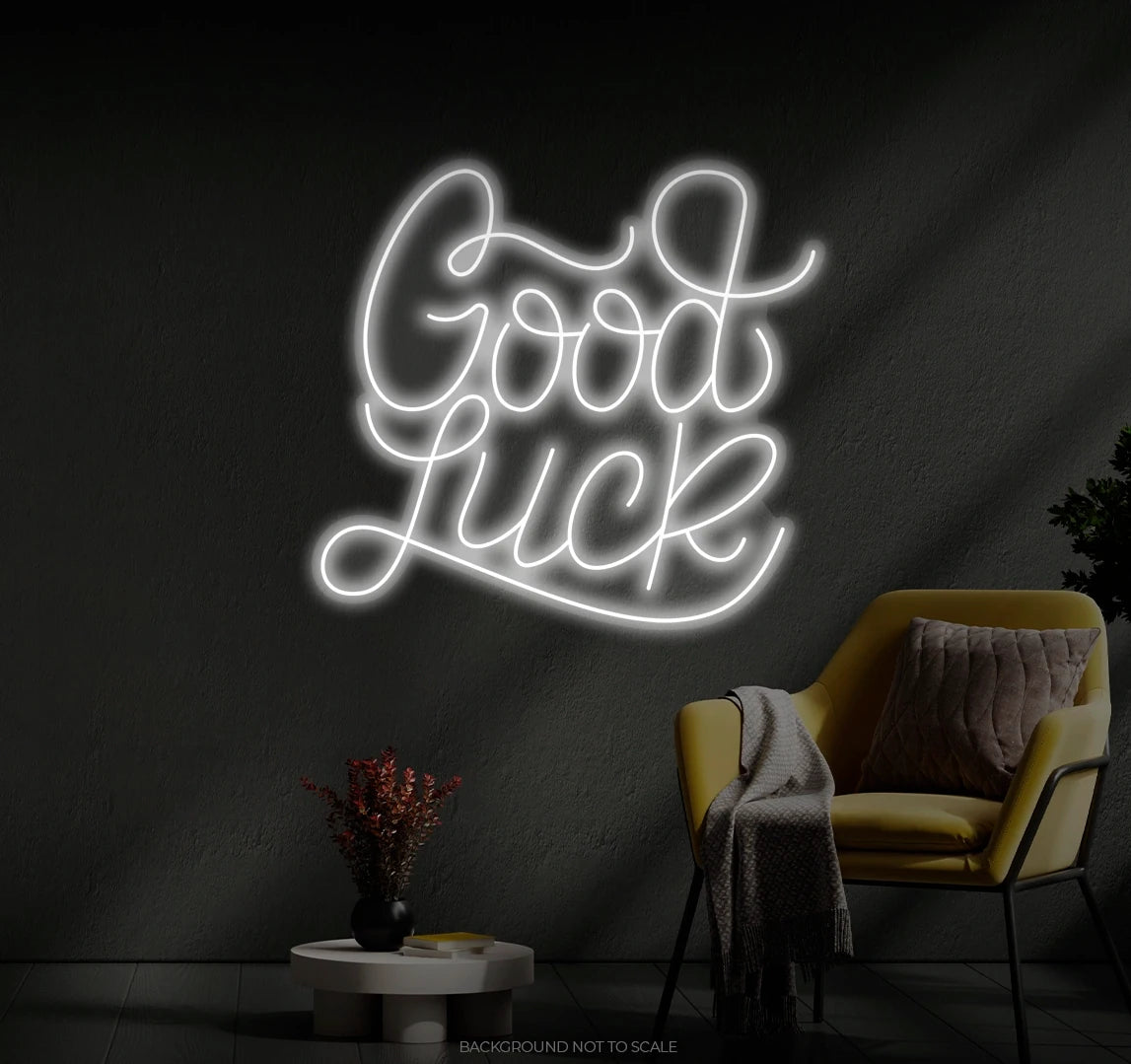 Good luck calligraphy LED neon