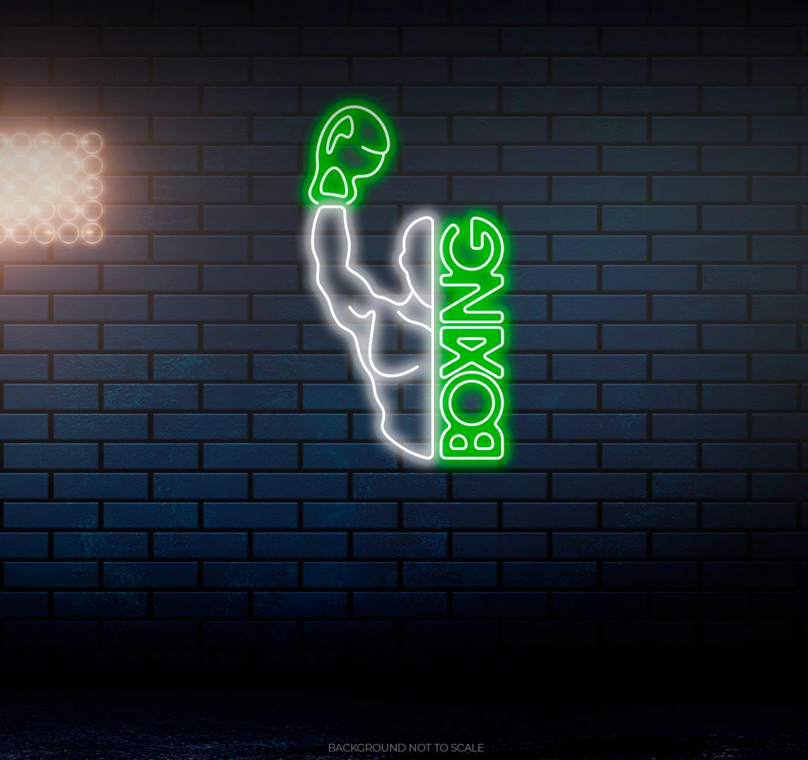 Half man boxing ledneon