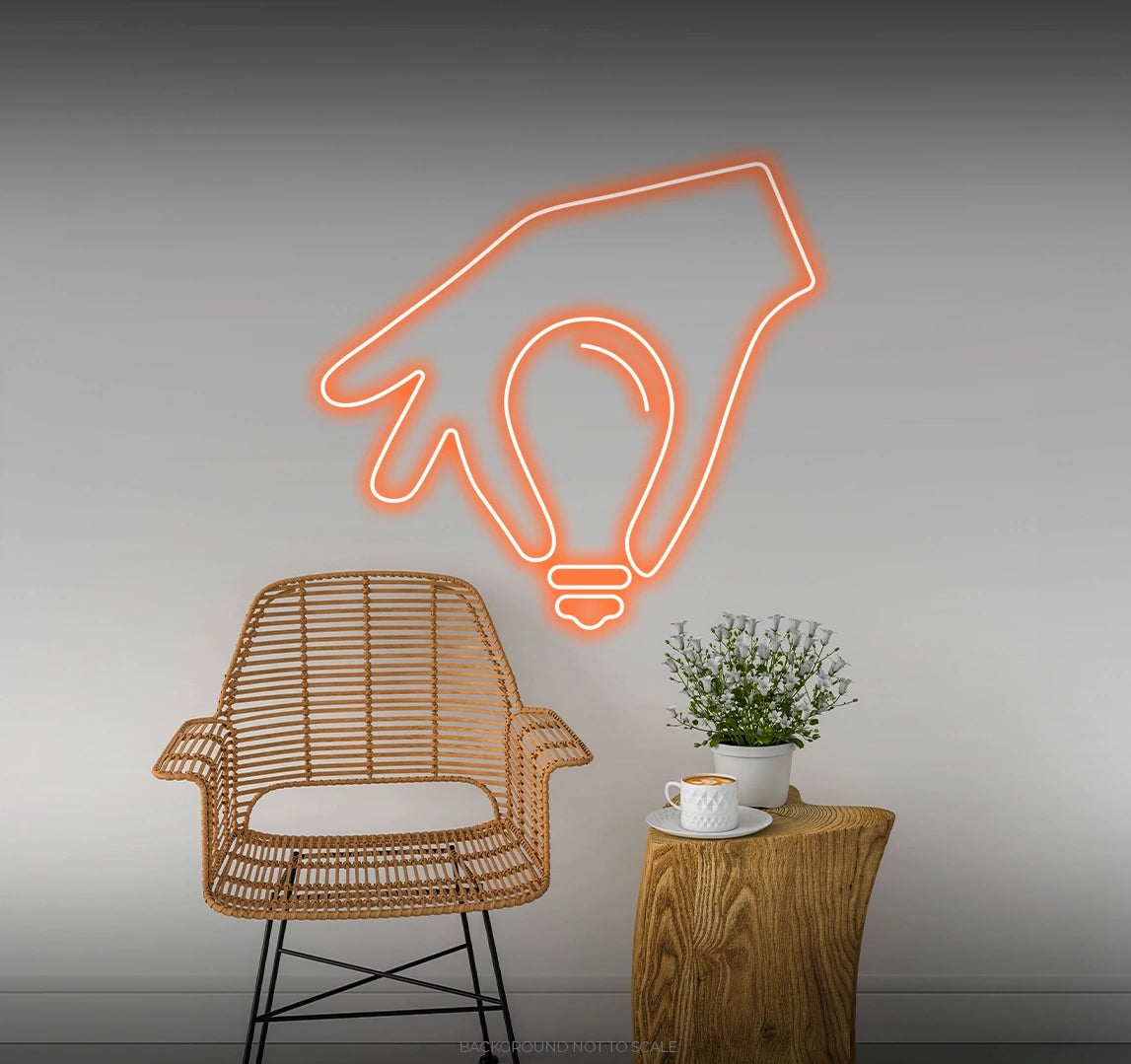 Hand light bulb LED neon