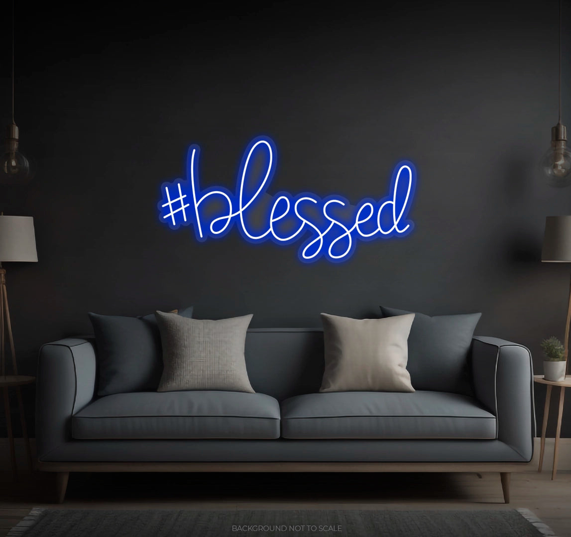 Hashtag Blessed LED neon