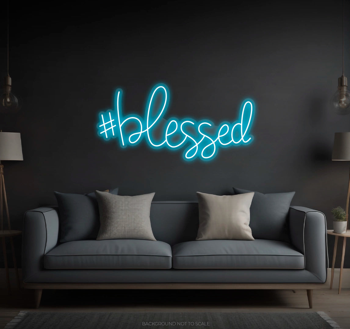 Hashtag Blessed LED neon