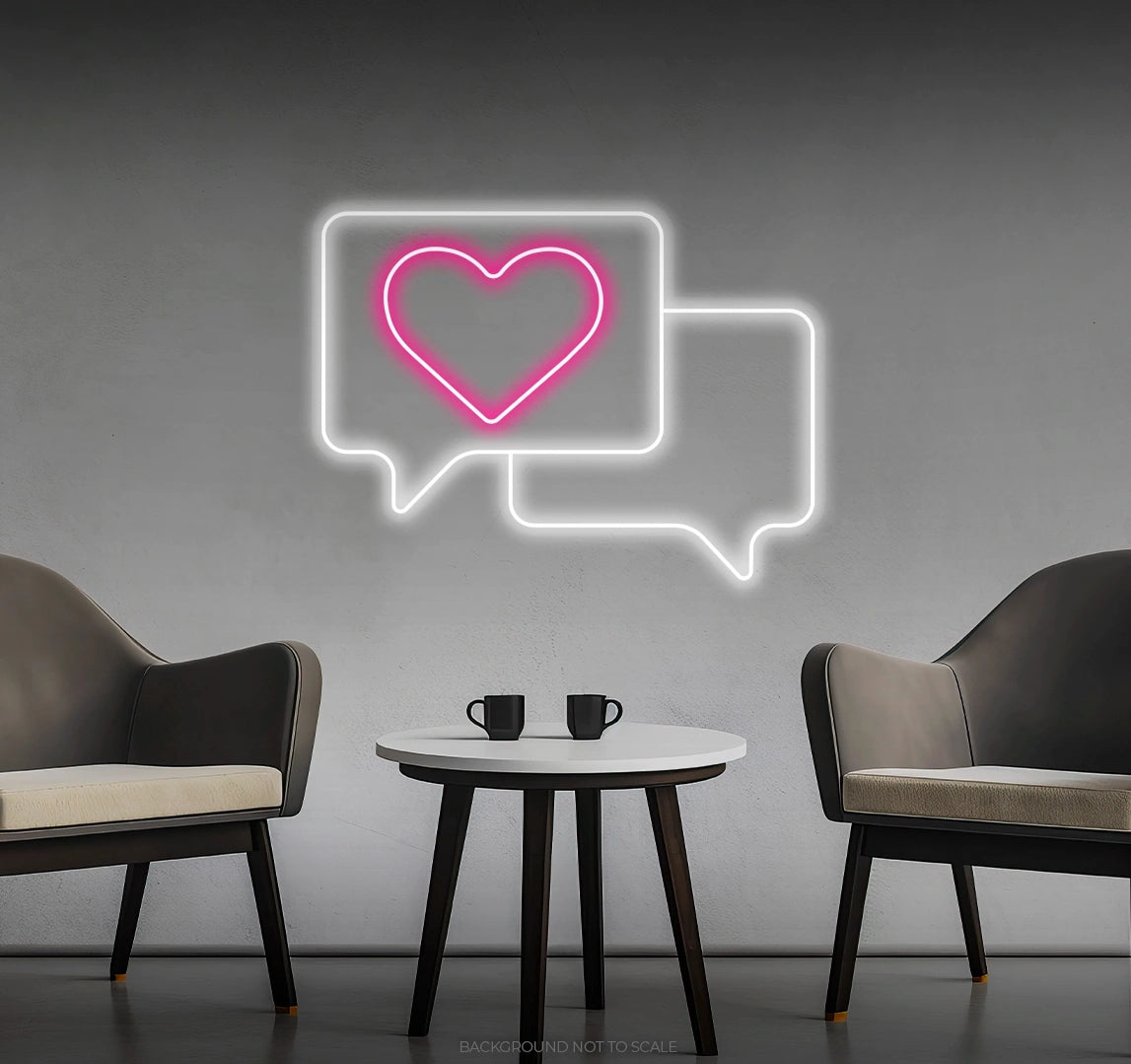 Heart in speech balloons LED neon