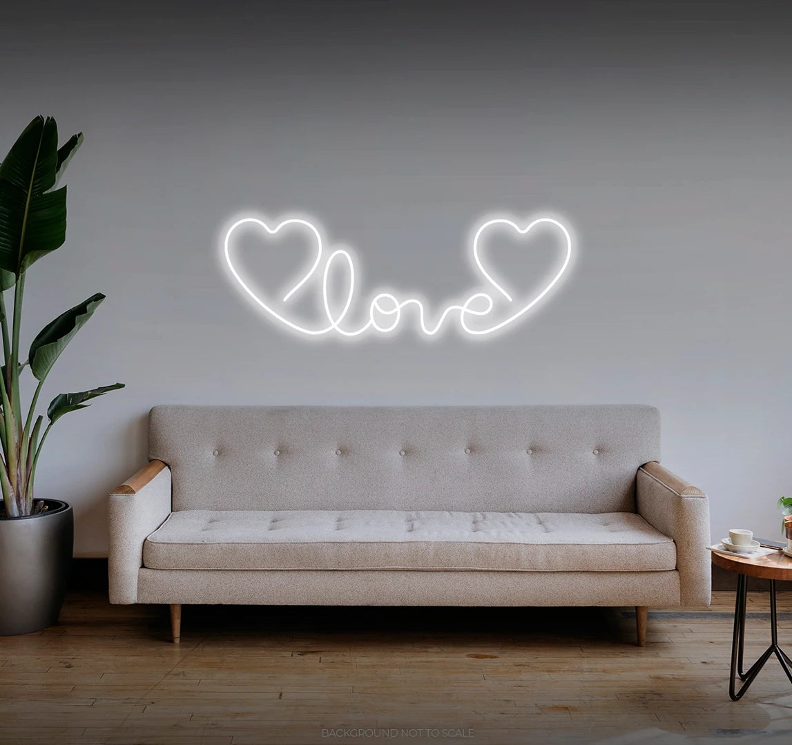 Heart love heart LED neon