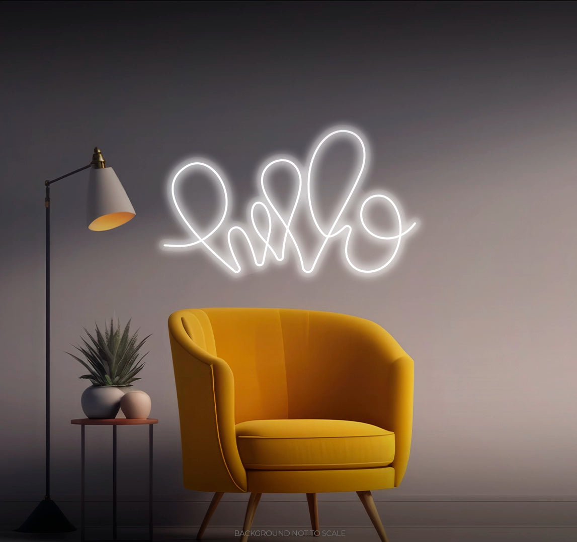 Heart shape hello LED neon