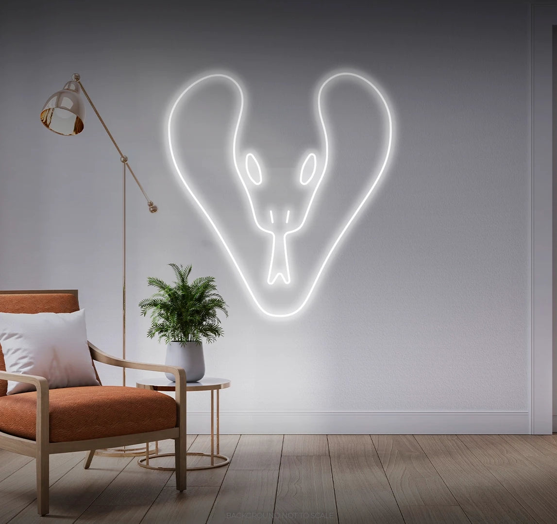 Heart shaped snake head LED neon