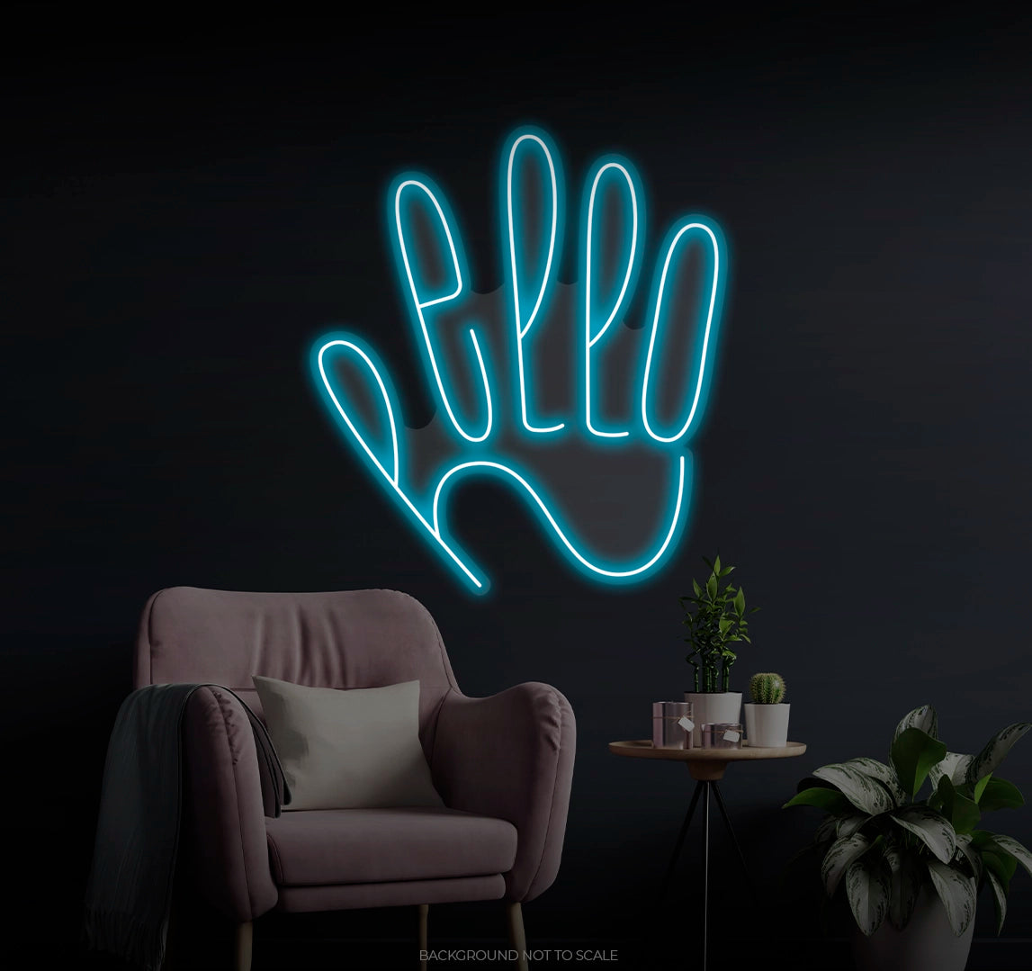 Hello hand Ledneon