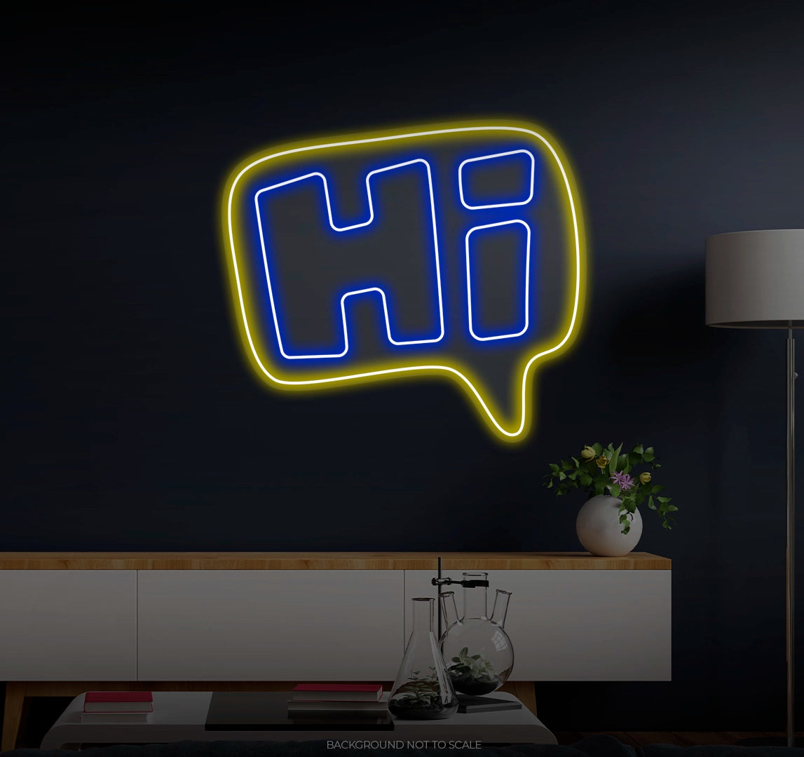 Hi speech balloon bold Ledneon