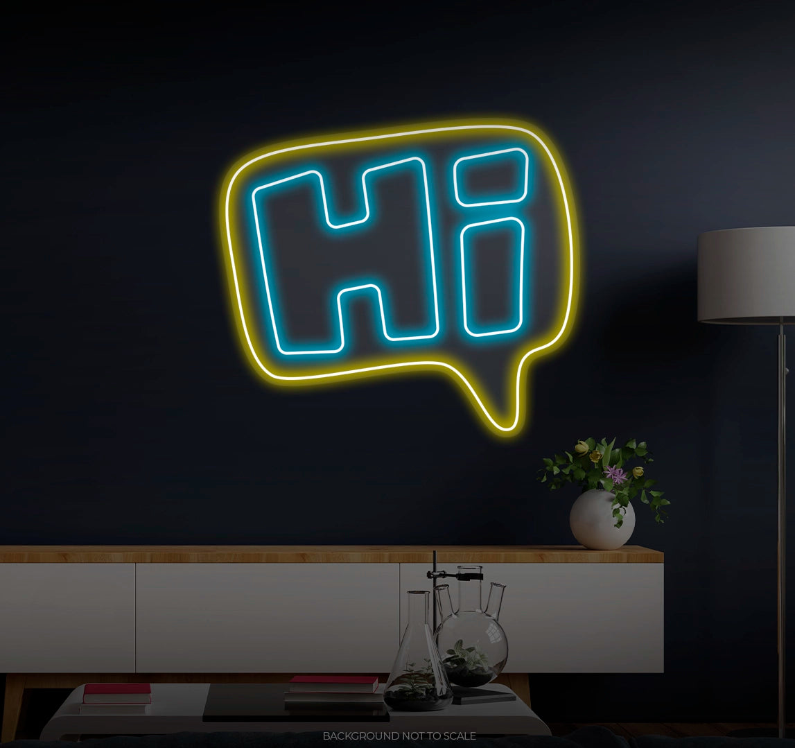 Hi speech balloon bold Ledneon