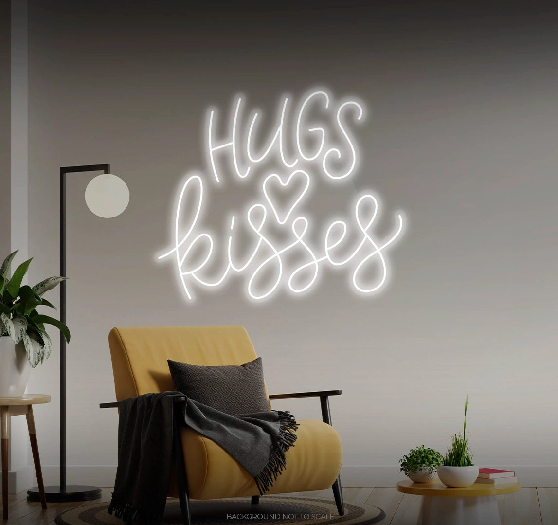 Hugs hearts kisses LED neon