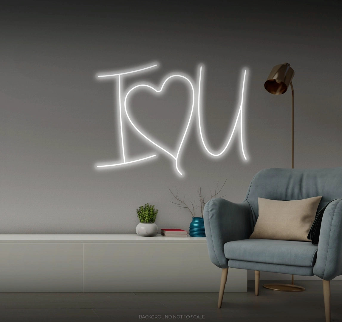 I love heart you LED neon