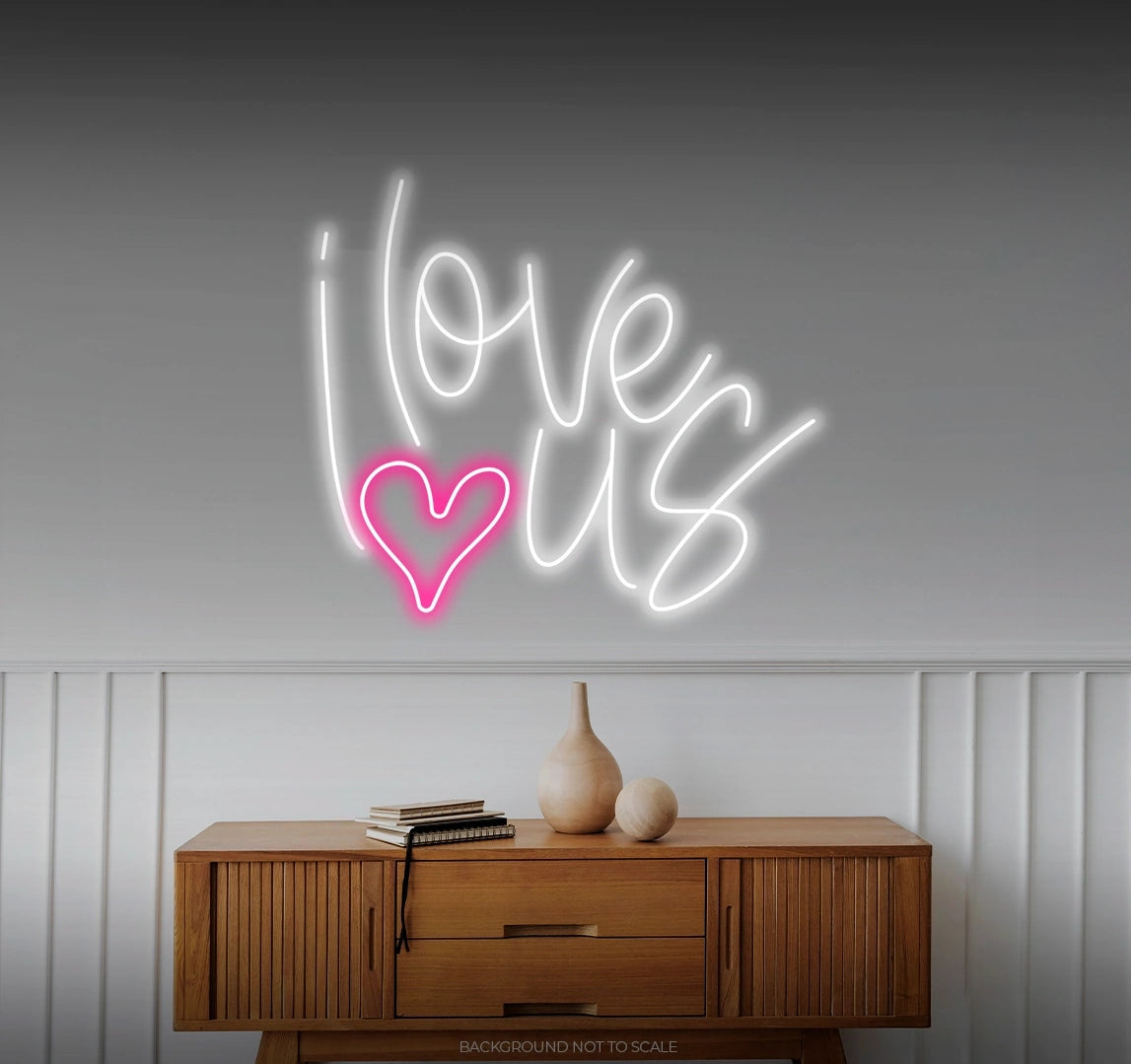 I love us heart LED neon