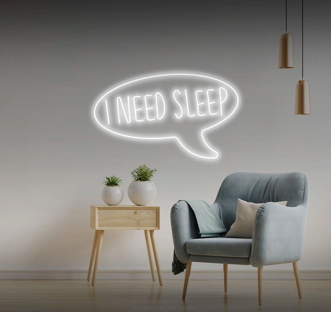 I need sleep speech balloon LED neon