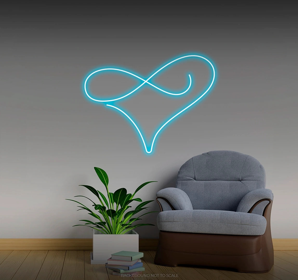 Infinity heart line LED neon