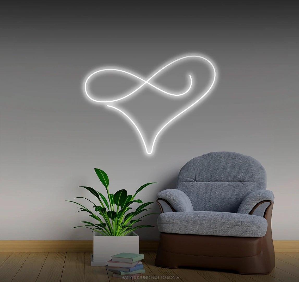 Infinity heart line LED neon