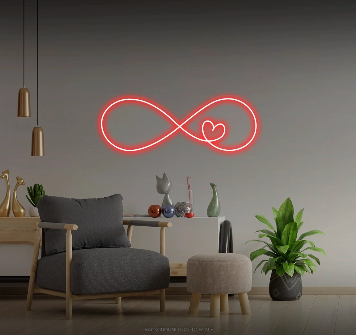 Infinity symbol heart LED neon