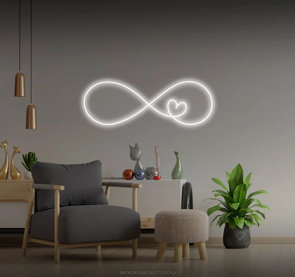 Infinity symbol heart LED neon