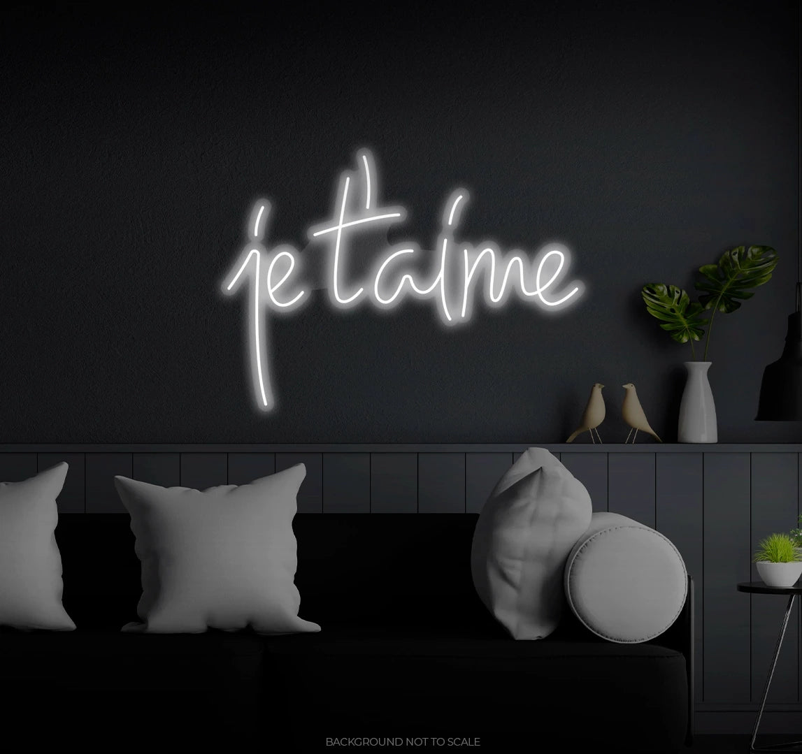 Je Taime Handwriting LED neon