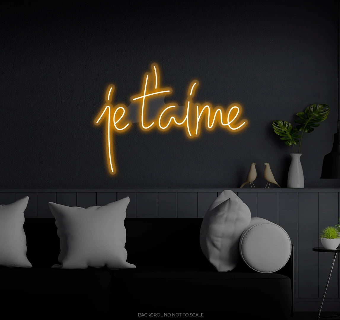 Je Taime Handwriting LED neon