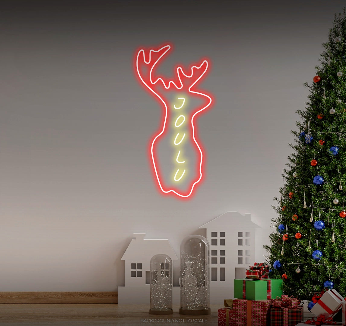 Joulu reindeer silhouette LED neon