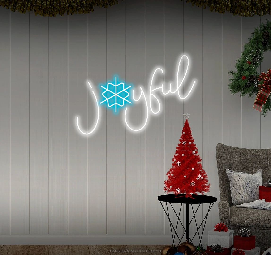 Joyful snowflake LED neon