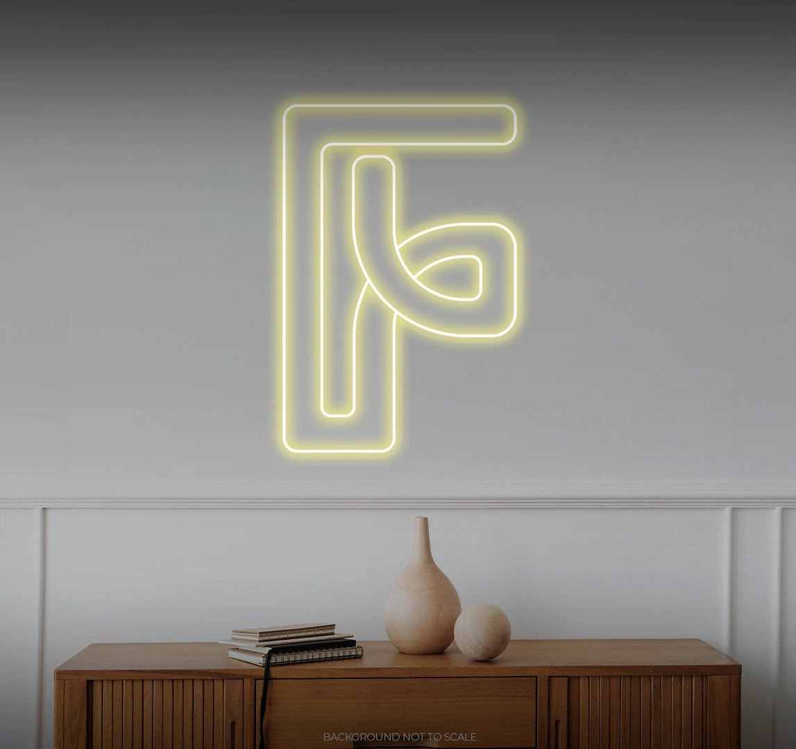 Letter F LED neon