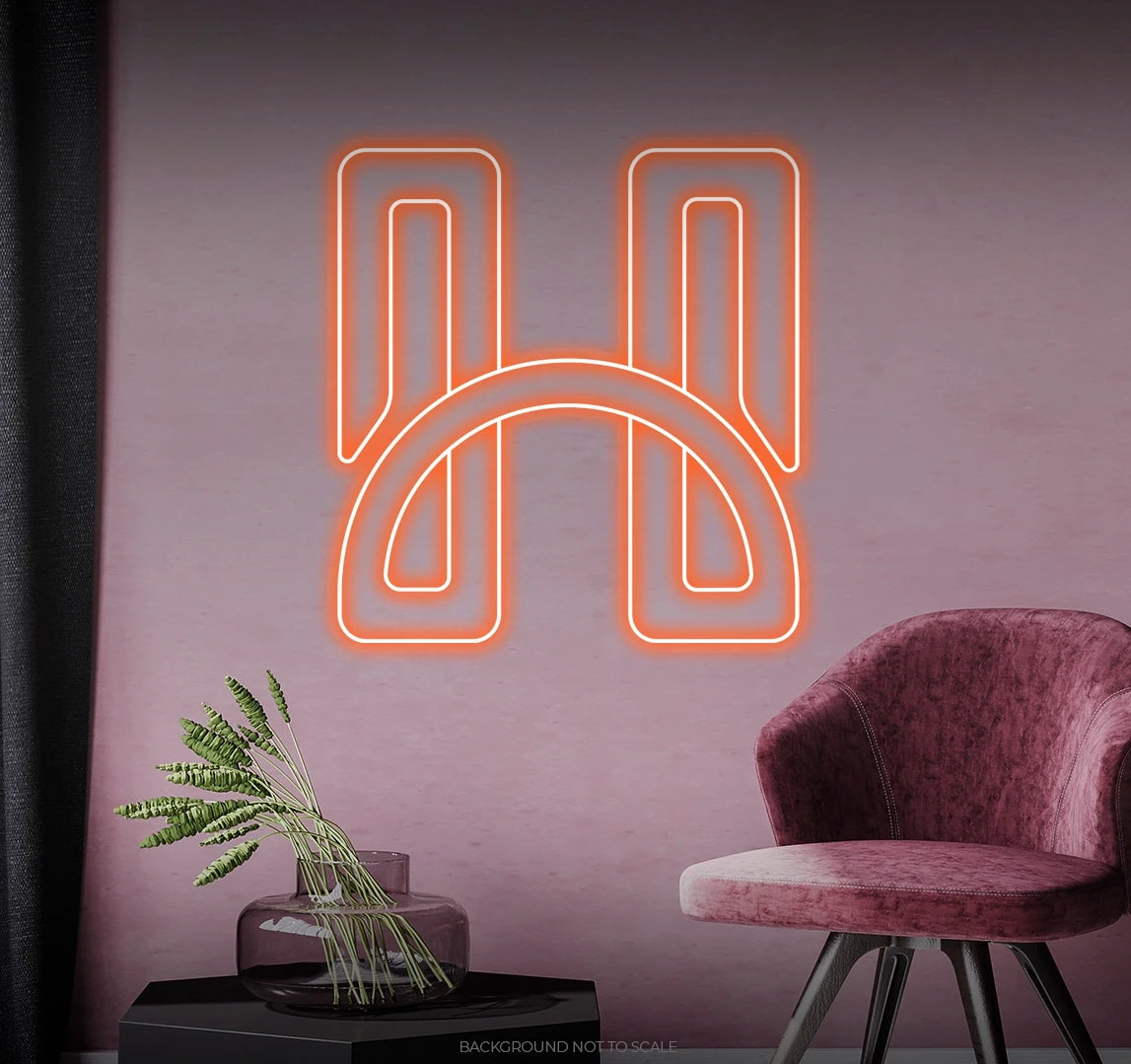 Letter H LED neon