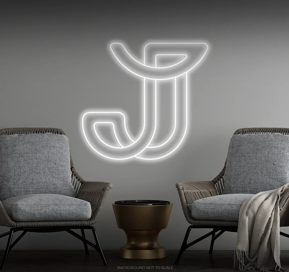 Letter J LED neon