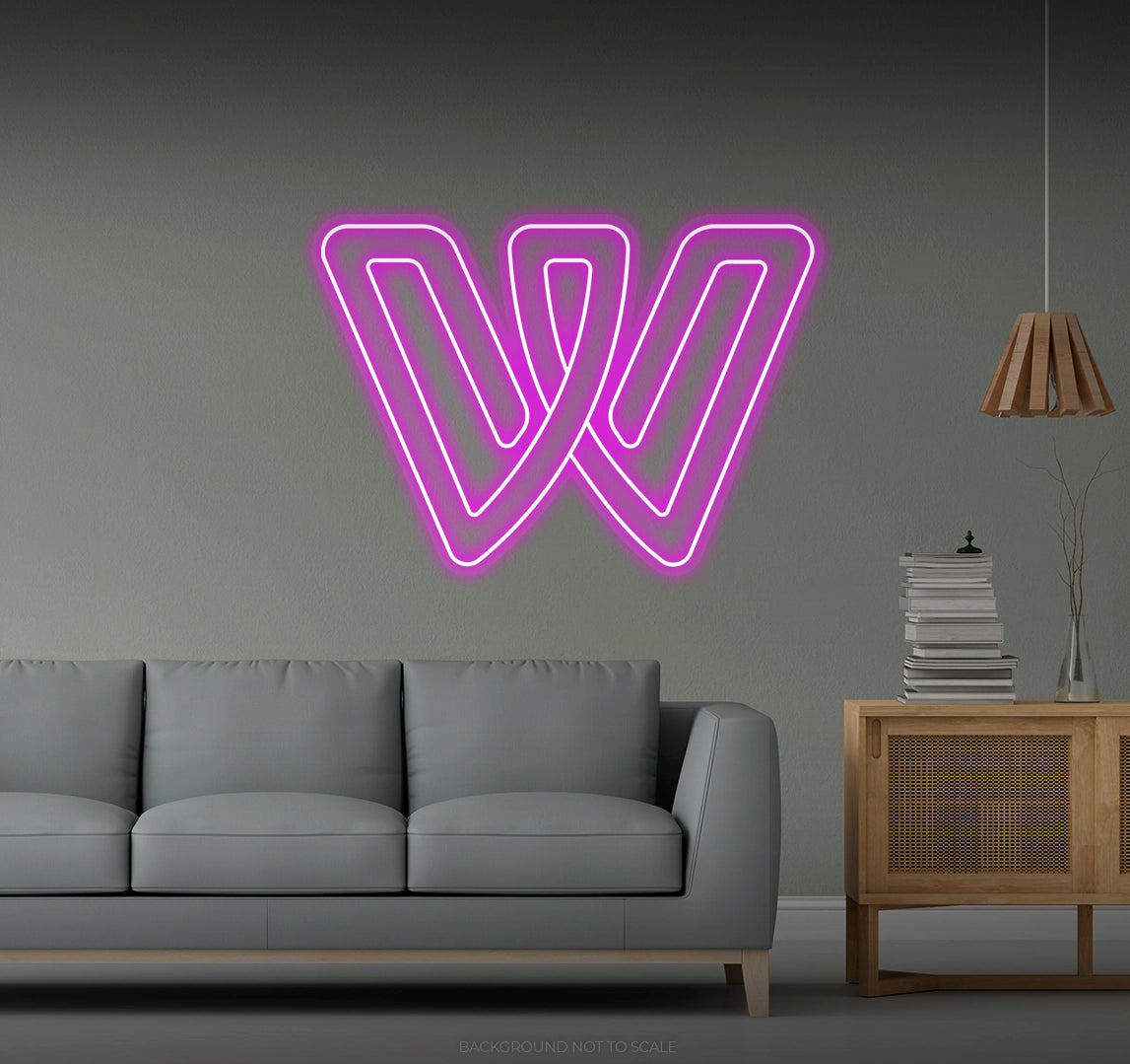 Letter W LED neon