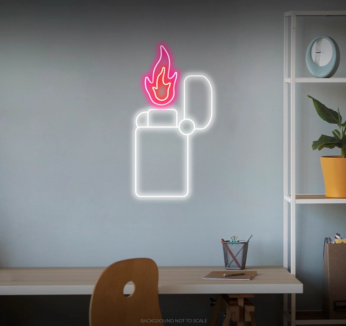 Lighter and fire LED neon