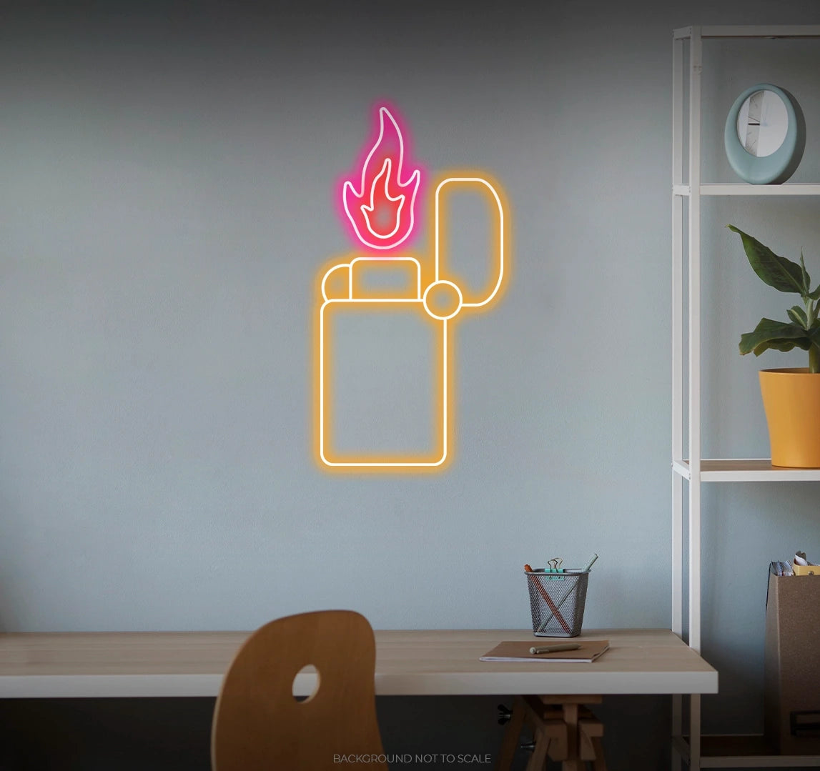 Lighter and fire LED neon