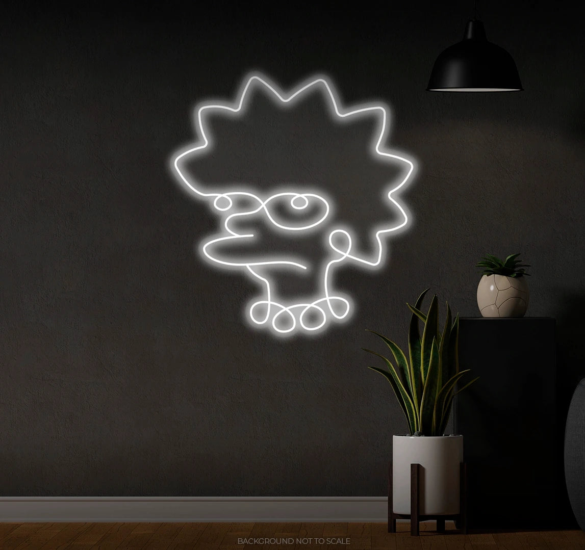 Lisa simpson line art LED neon