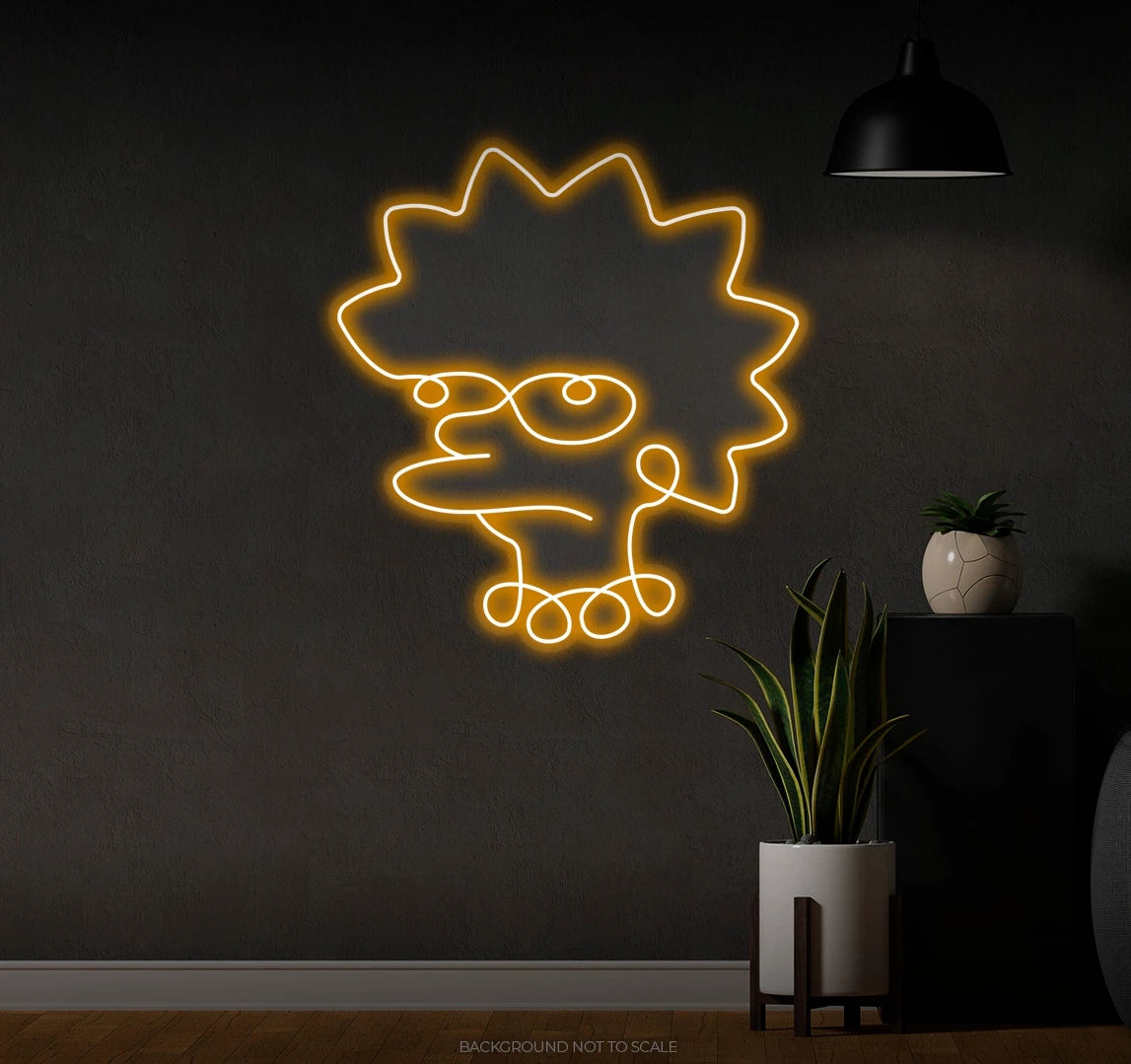 Lisa simpson line art LED neon