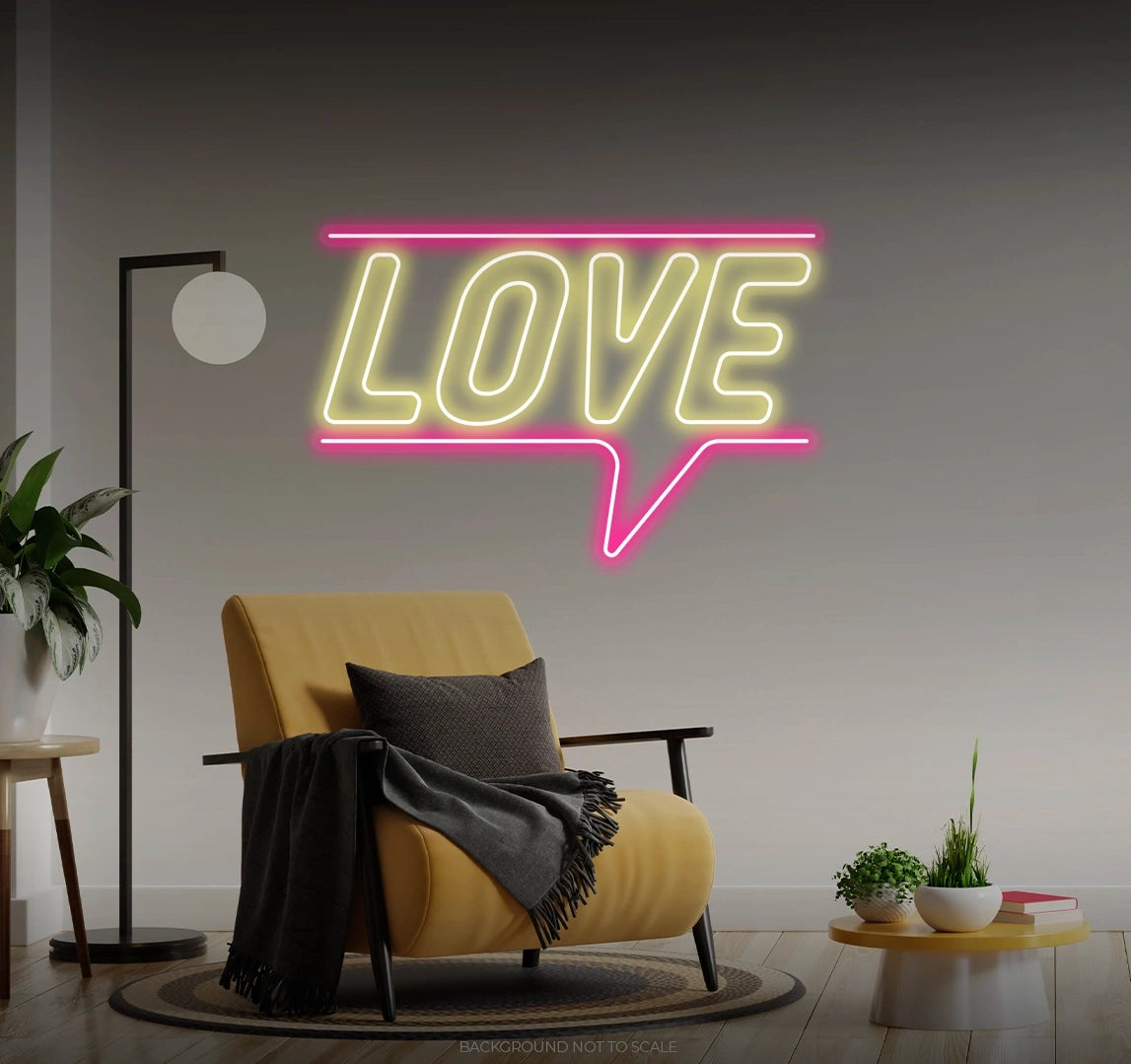 Love half speech balloon LED neon