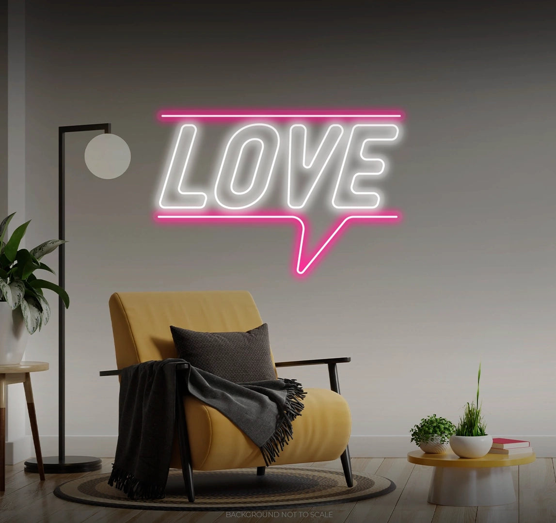 Love half speech balloon LED neon