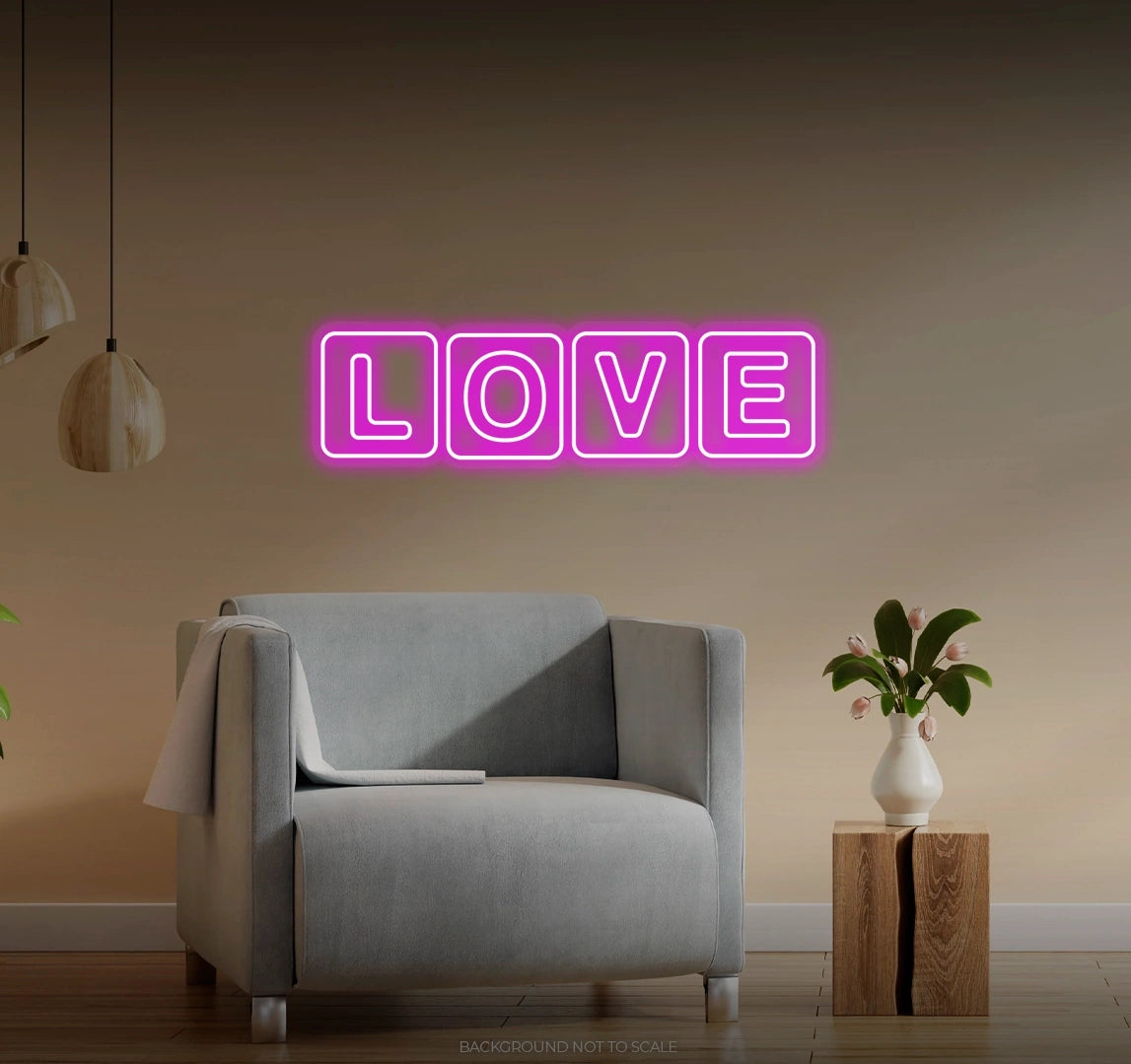 Love in boxes LED neon