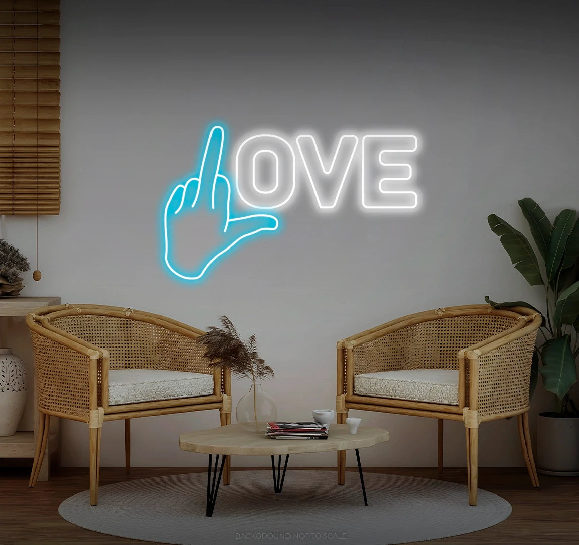 Love middle finger letters LED neon