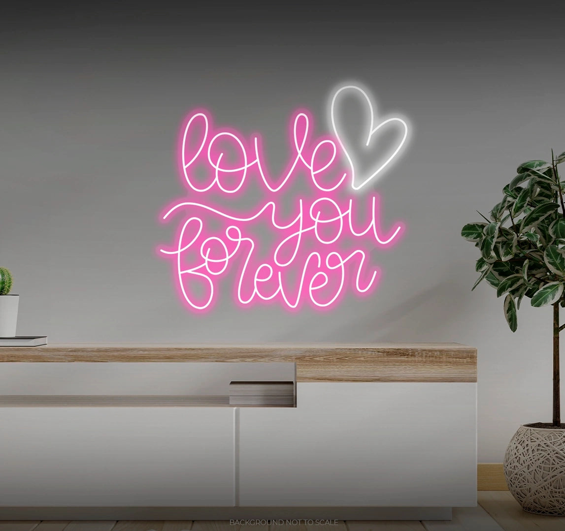 Love you forever heart LED neon