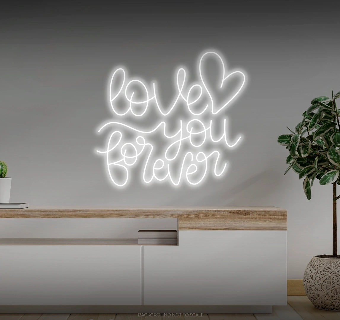 Love you forever heart LED neon