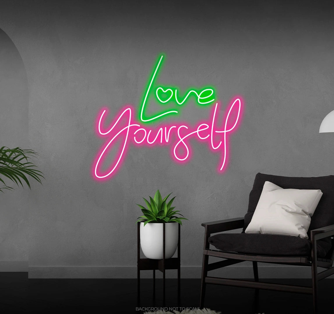 Love yourself heart LED neon