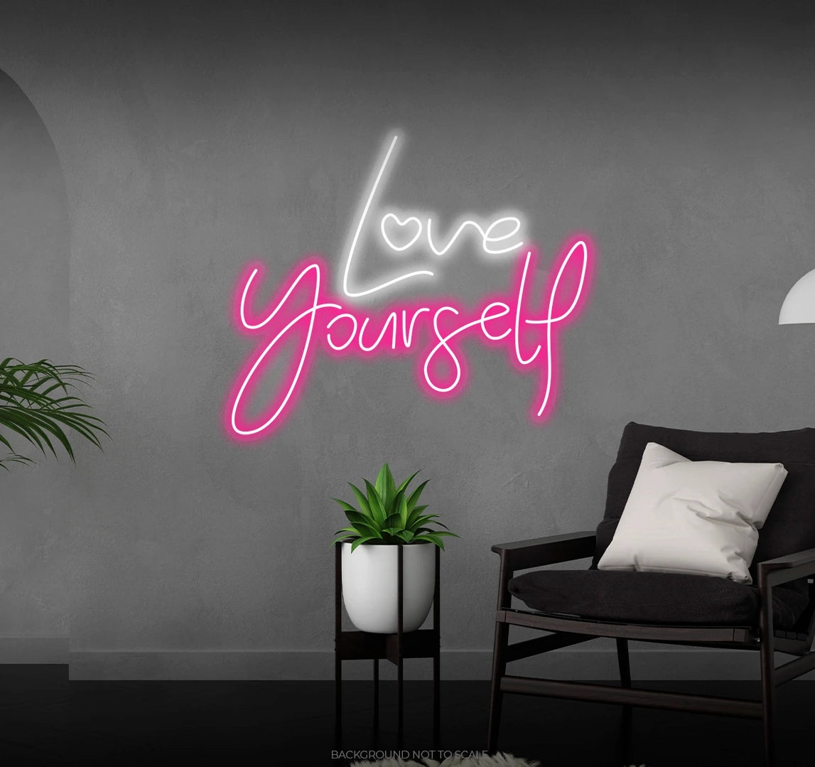 Love yourself heart LED neon