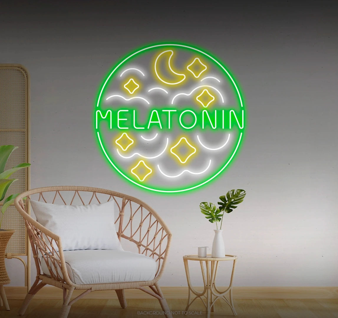 Melatonin stars clouds circle LED neon