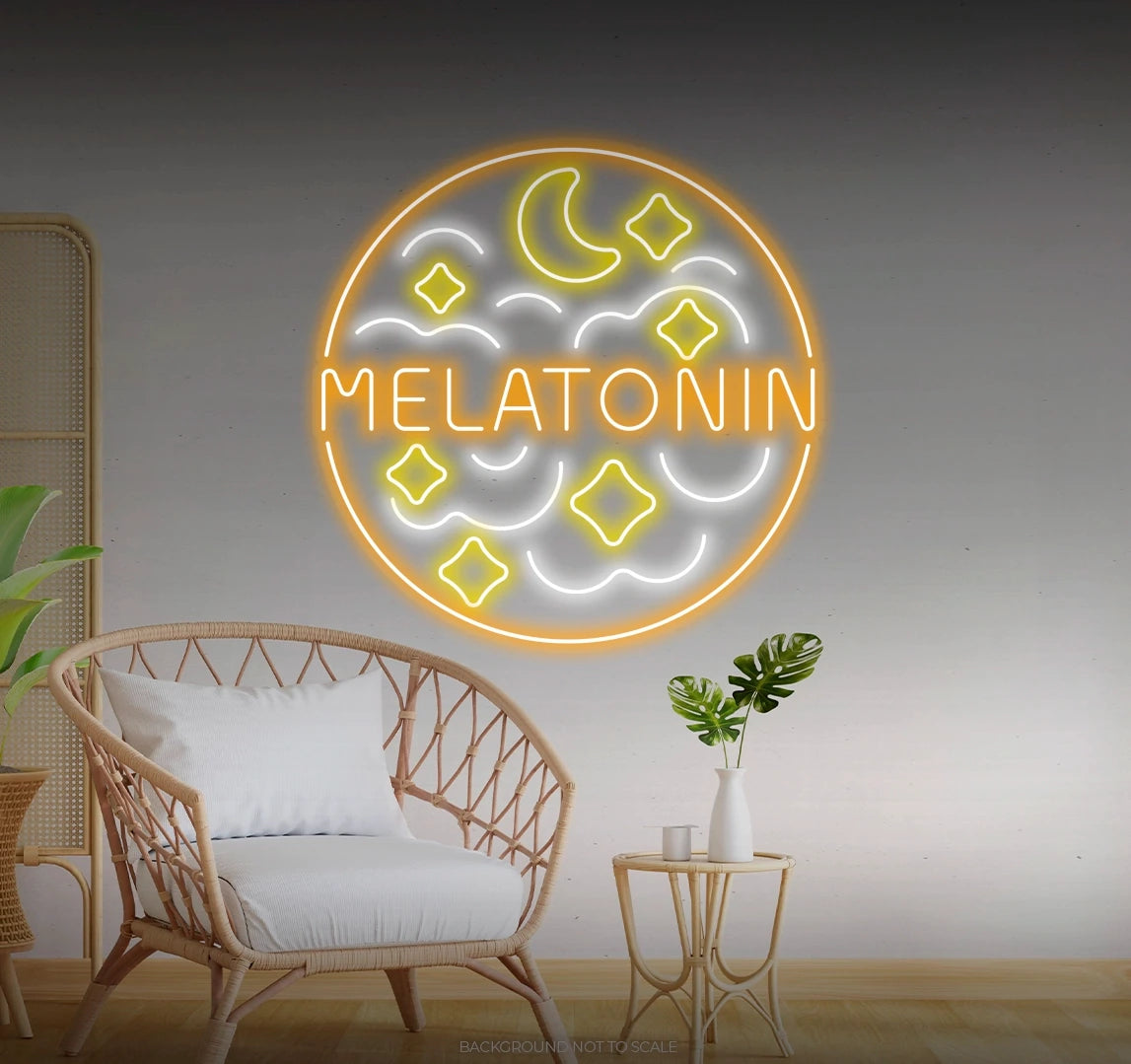 Melatonin stars clouds circle LED neon