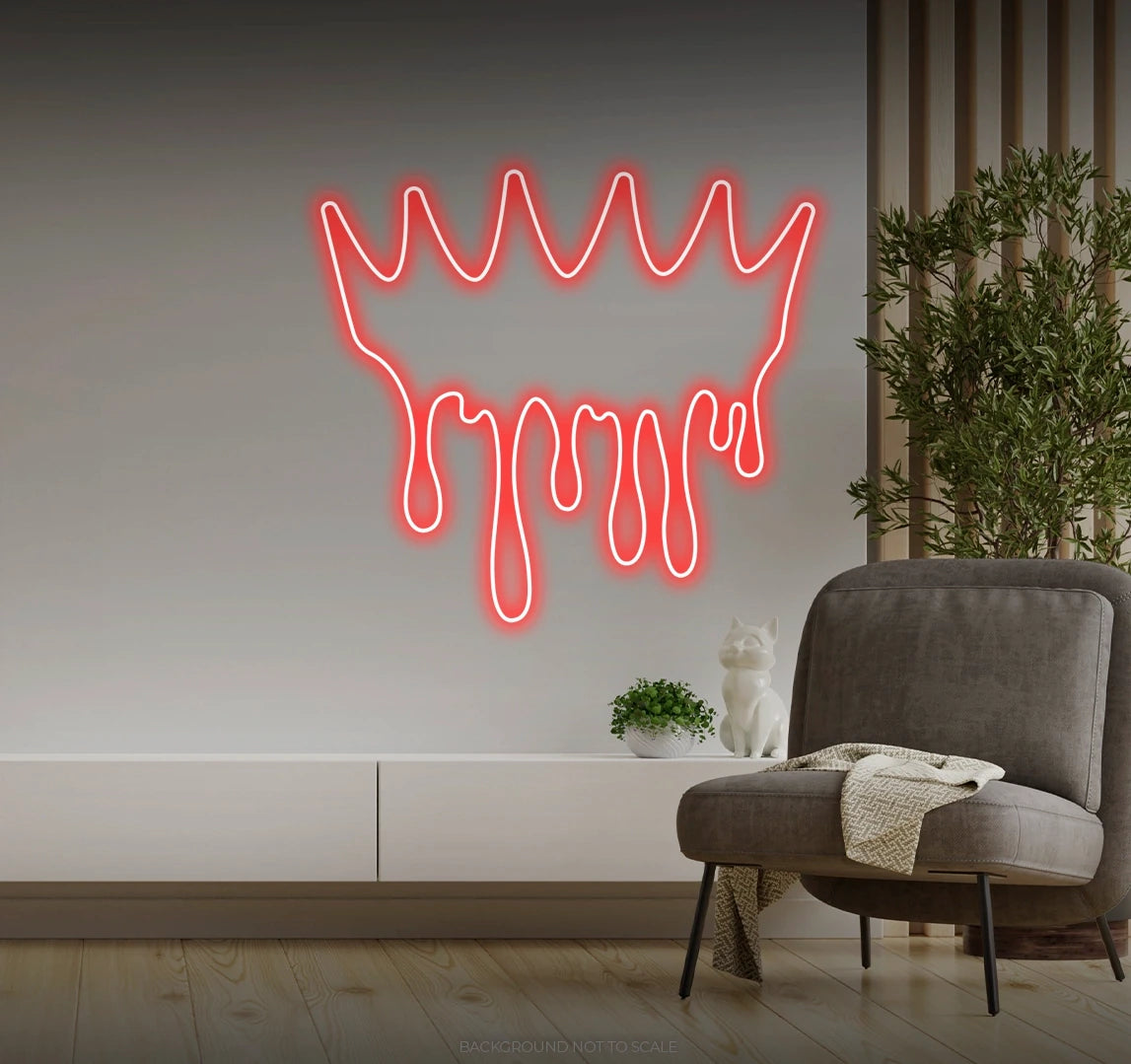 Melting crown LED neon