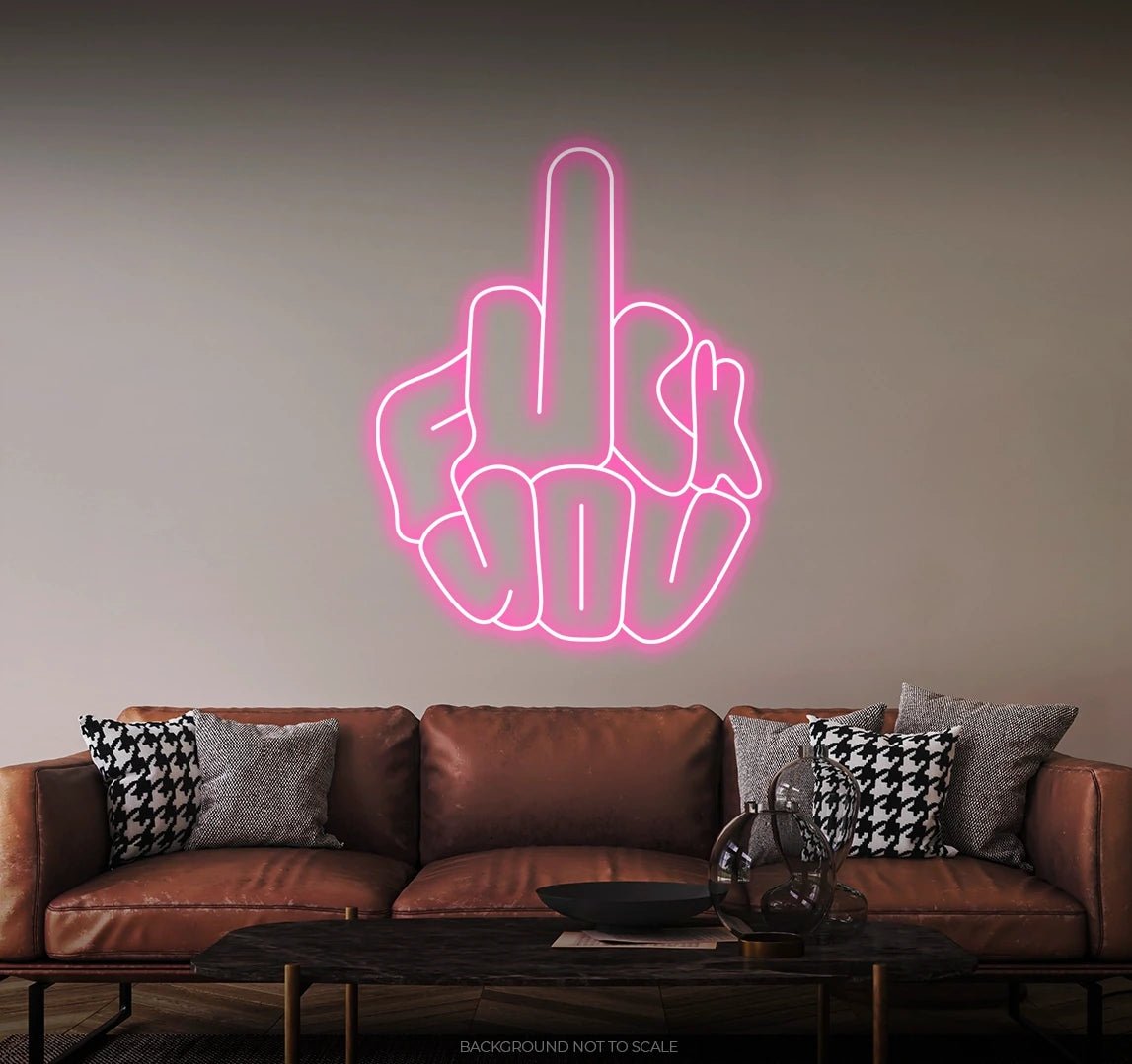 Middle finger fuck you LED neon