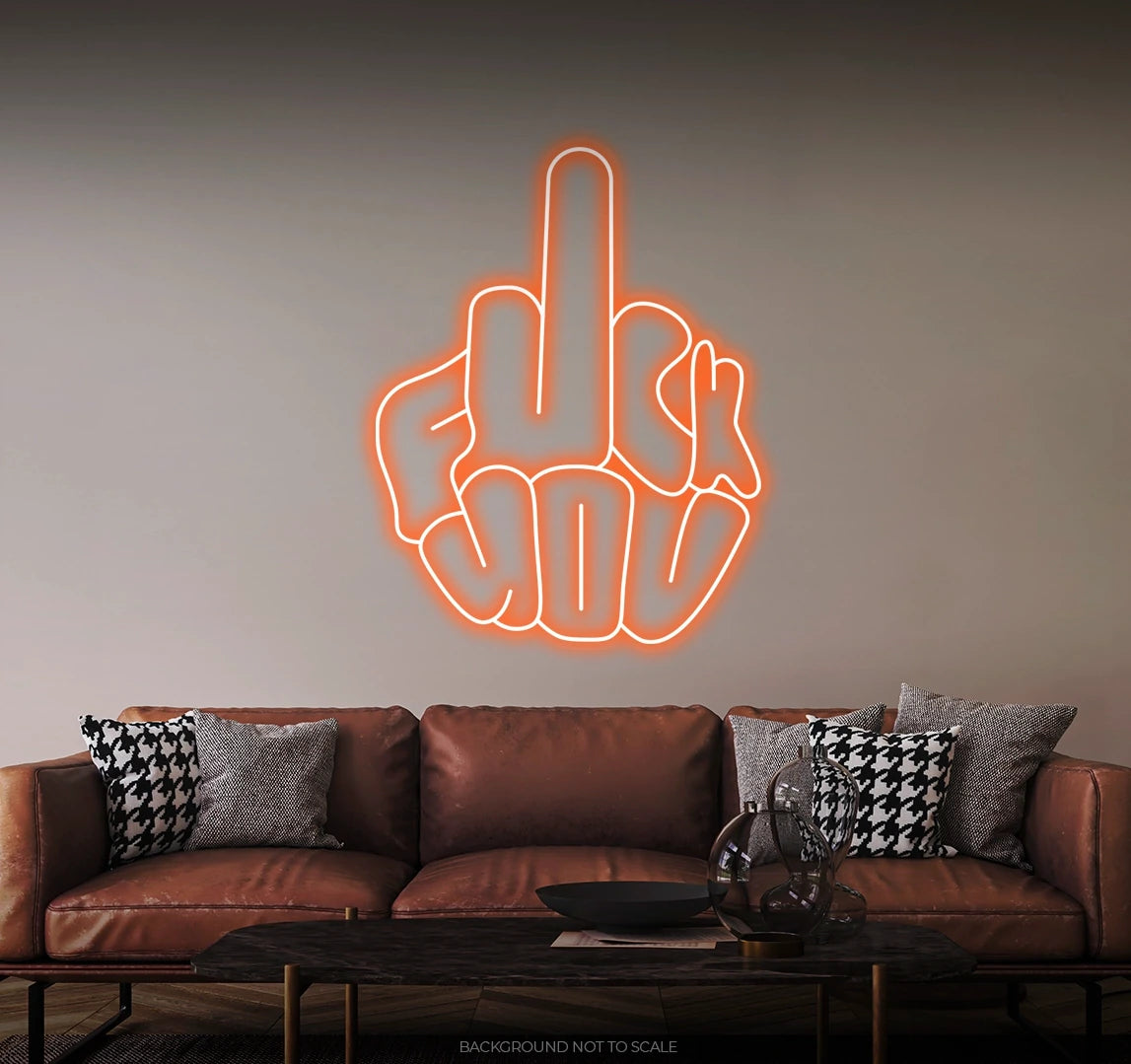 Middle finger fuck you LED neon